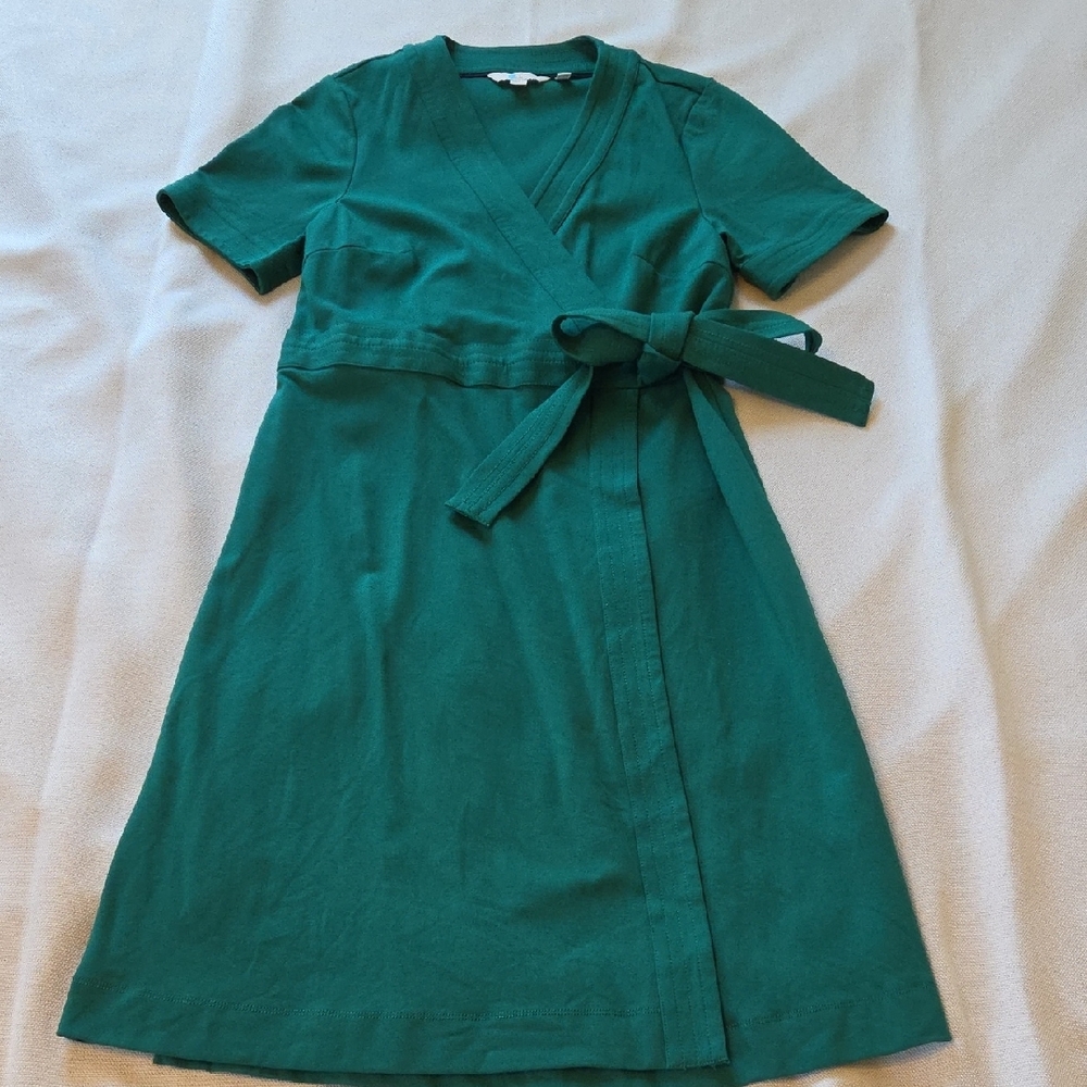 Boden Green Wrap Midi Dress - Size 10 - Picture 4 of 13
